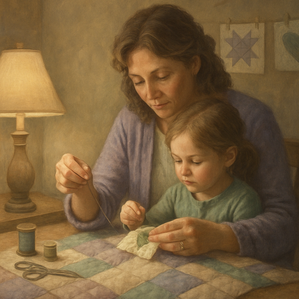 Patchwork Hug: Sewing Memories Together paint by diamonds