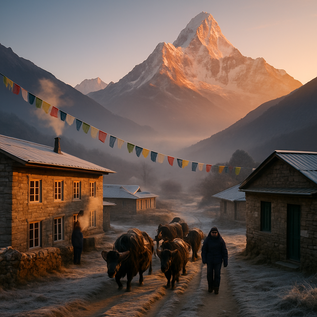 Khumbu Morning Caravan paint by color