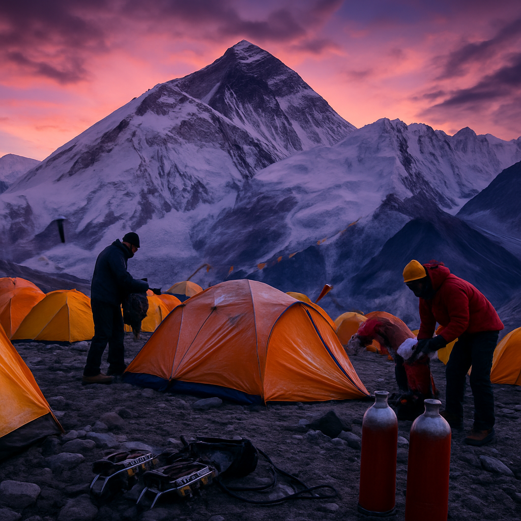 Sunset Over The Himalayas From Everest Base Camp painting diamond kit
