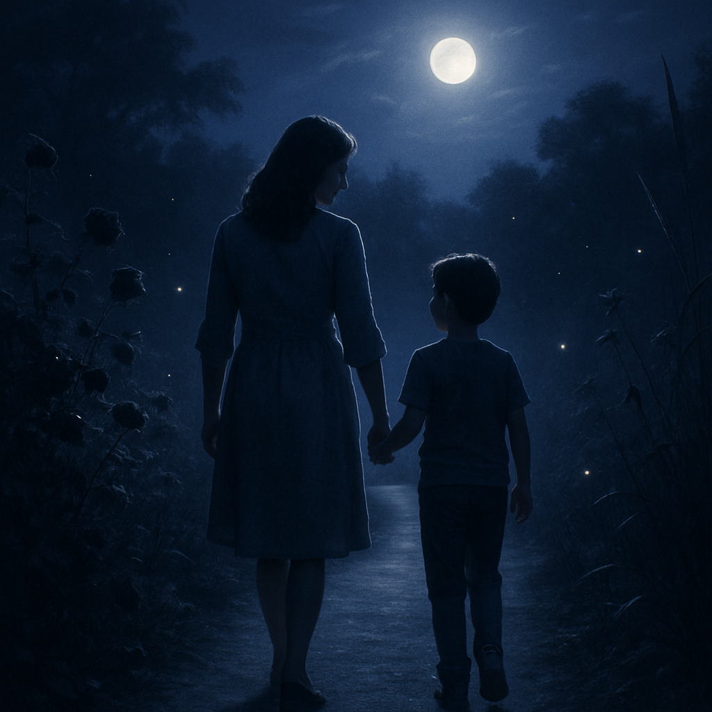 Moonlit Guidance Through The Garden diamond painting