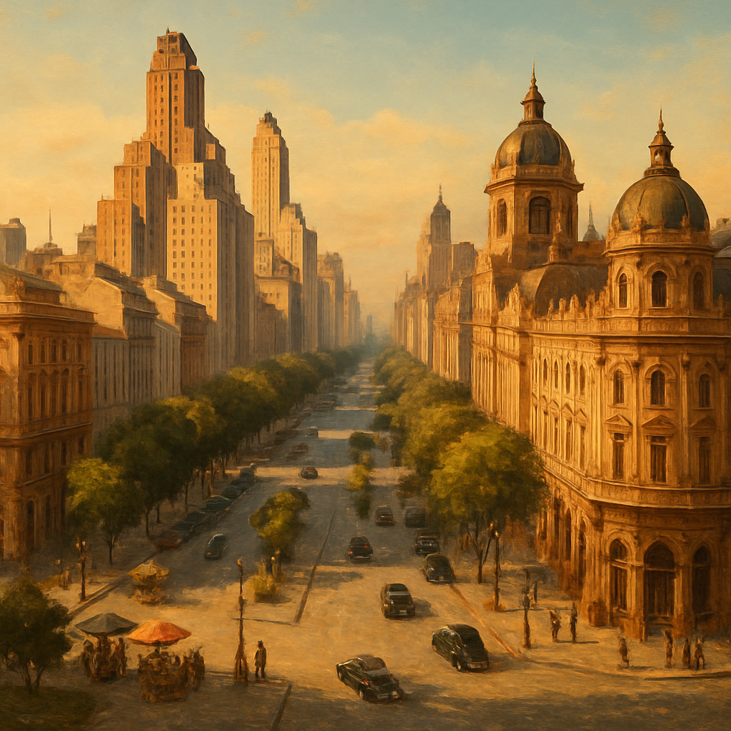 Colonial Grid And Skyline diamonded painting kits