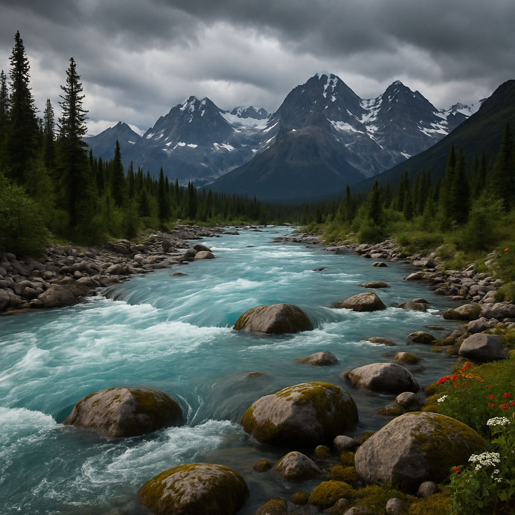 Glacial River In Alaska’s Wrangell Mountains paint by diamond