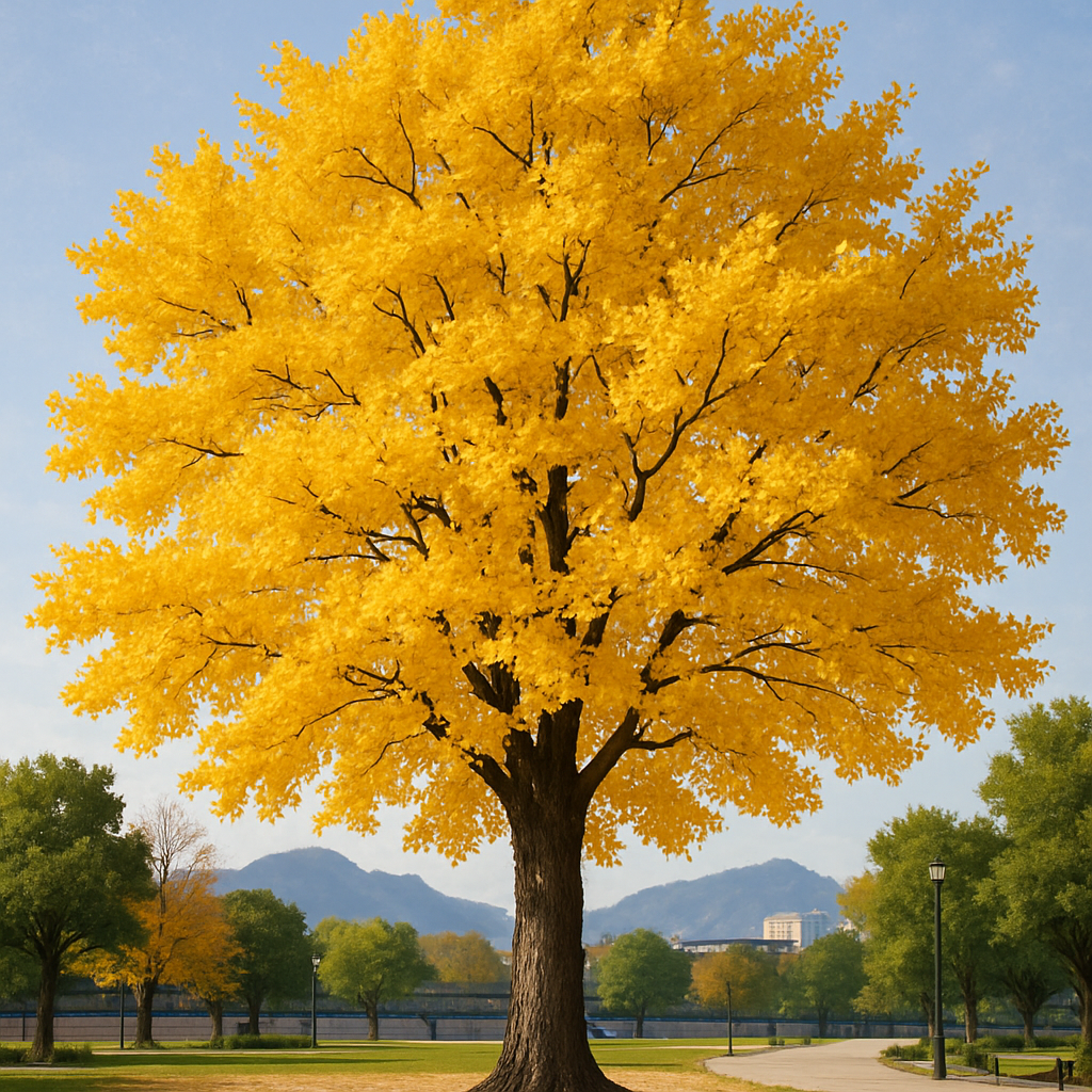 Ginkgo Biloba Tree Autumn South Korea DIY paint by diamonds