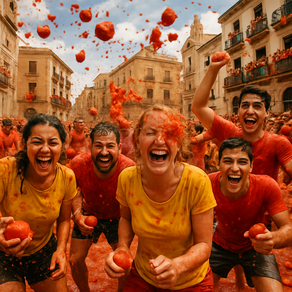 La Tomatina Tomato Festival DIY paint by diamonds