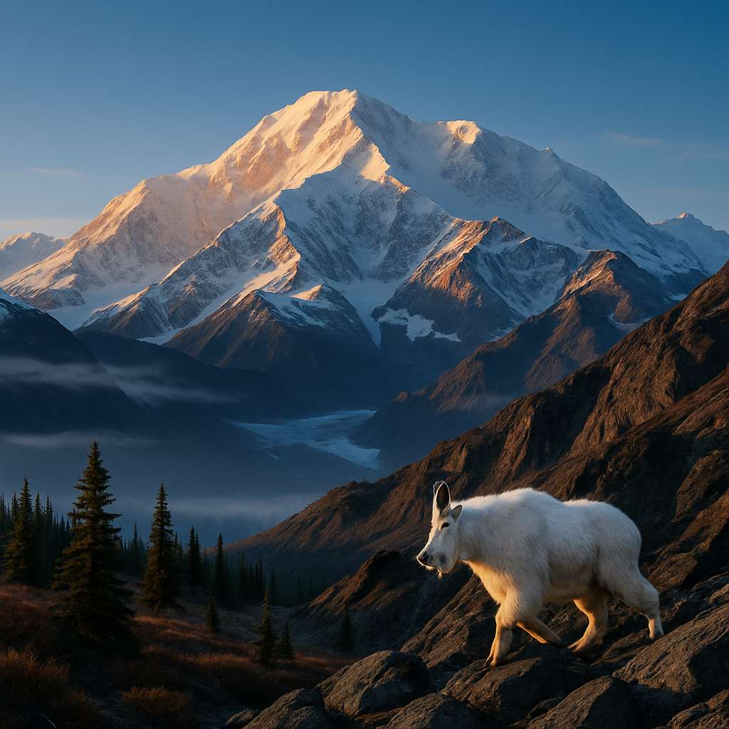 Morning Light On Denalis Snowy Summit paint by diamonds