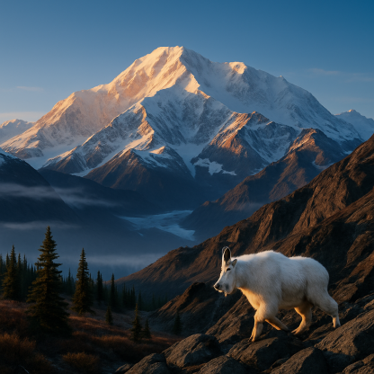 Morning Light On Denalis Snowy Summit paint by diamonds