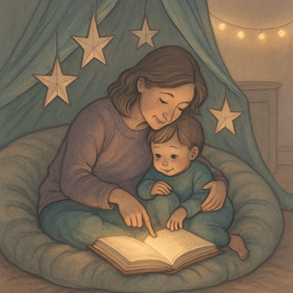 Storytime Under Stars Building Dreams Together diamond painting