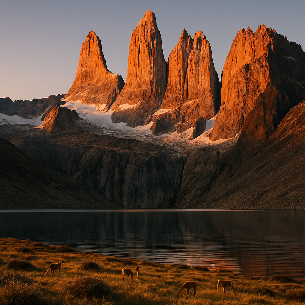 Sunset Over Patagonias Torres Del Paine Towers diamonded painting kits