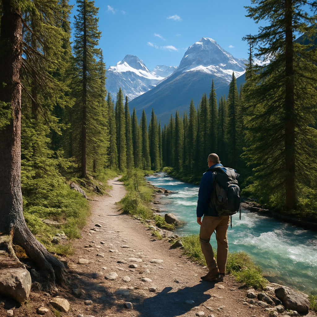 Hiking Trail Along The Canadian Rockies paint by diamonds