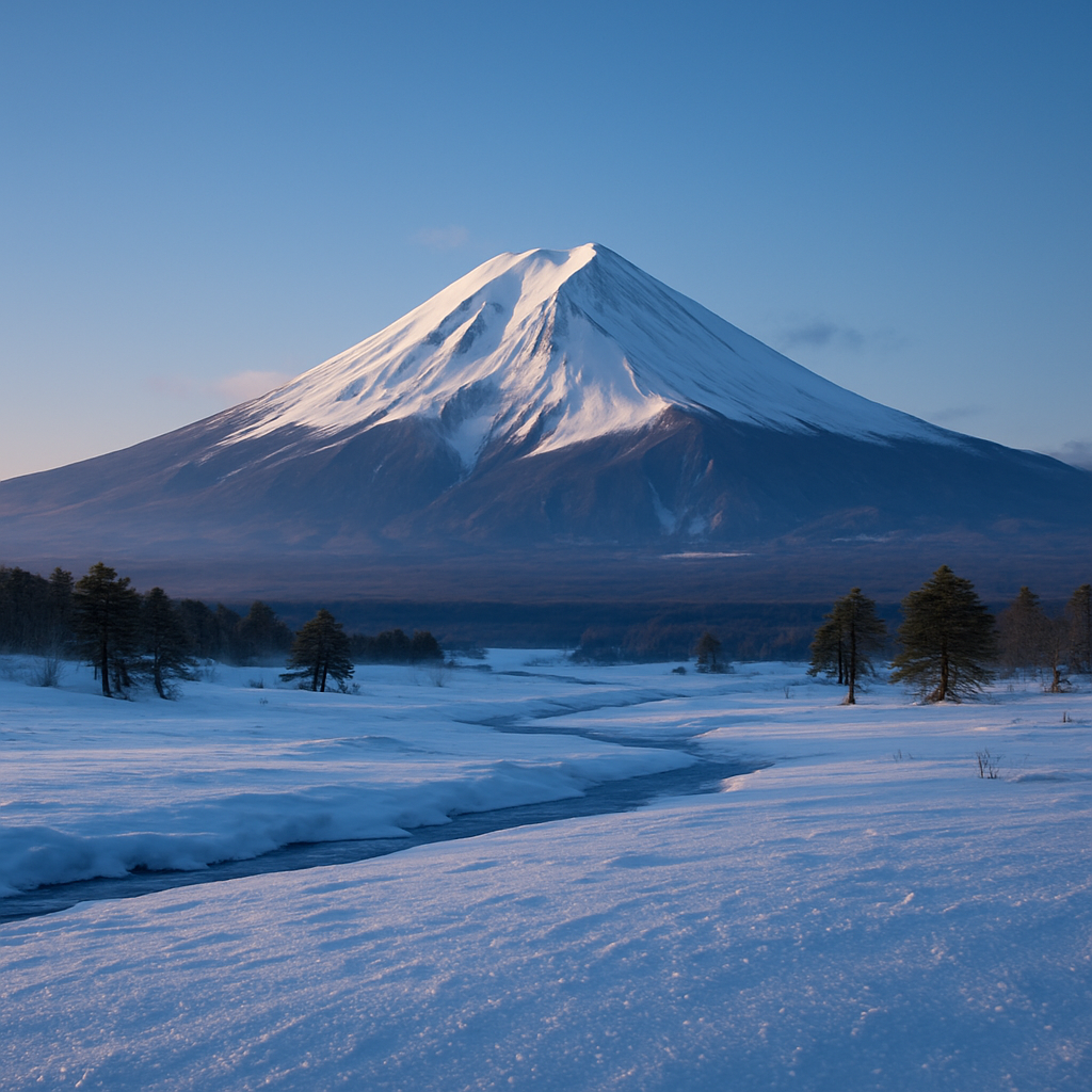 Winter Summit Of Mount Fuji With Snowfields Paint by diamonds kits