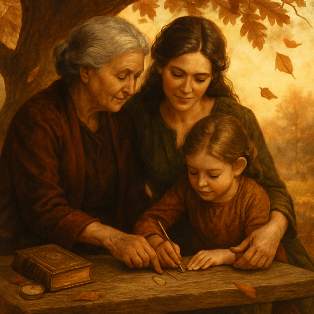 Generations Of Love A Family Tree Tribute In Autumn Light paint by color