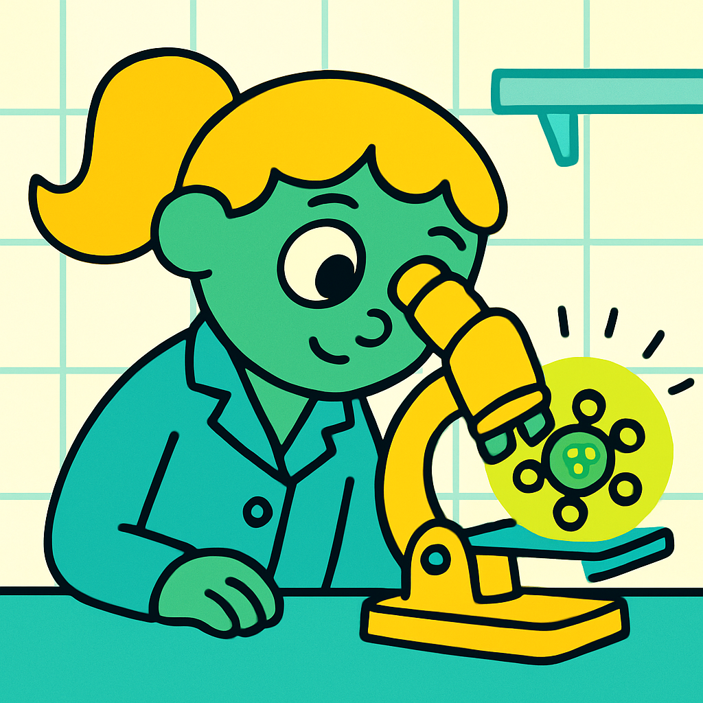 Curious Girl With Microscope paint by diamond
