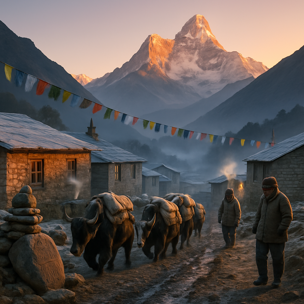 Khumbu Morning Village diamonded painting kits