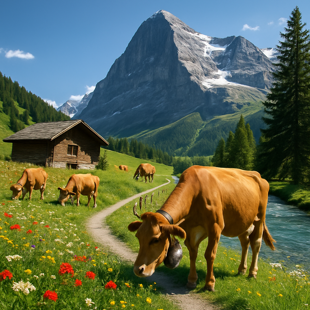 Swiss Meadow And Eiger paint by diamonds