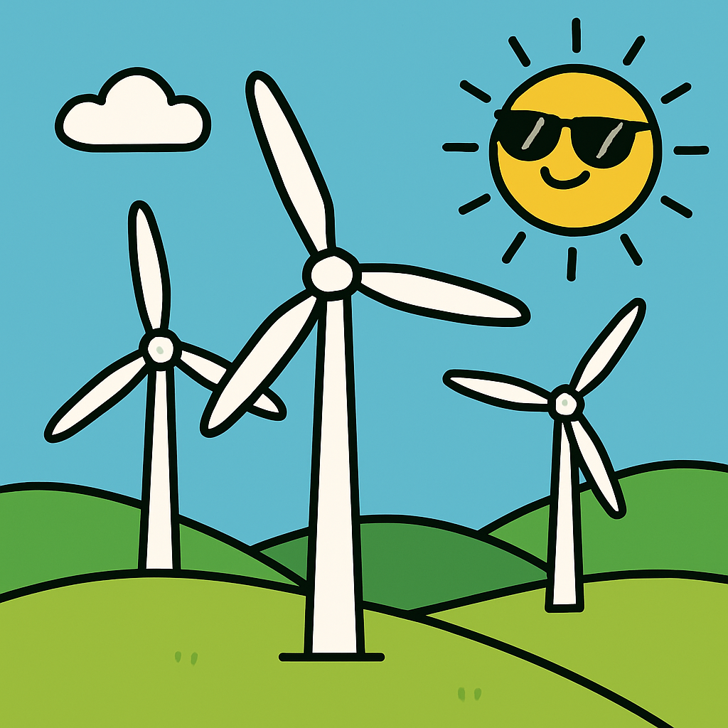 Wind Turbines On A Hill Paint by diamonds kits