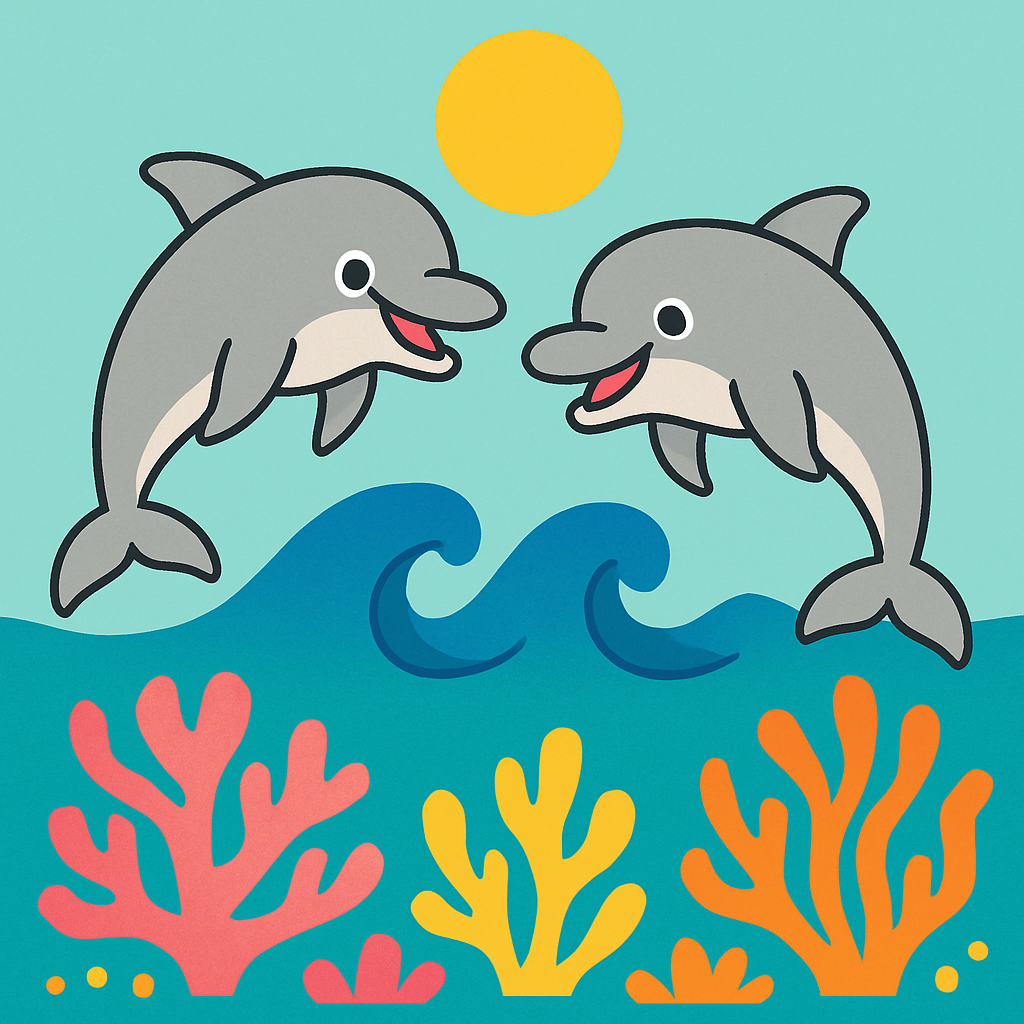 Playful Dolphins Jumping Near Great Barrier Reef paint by diamonds