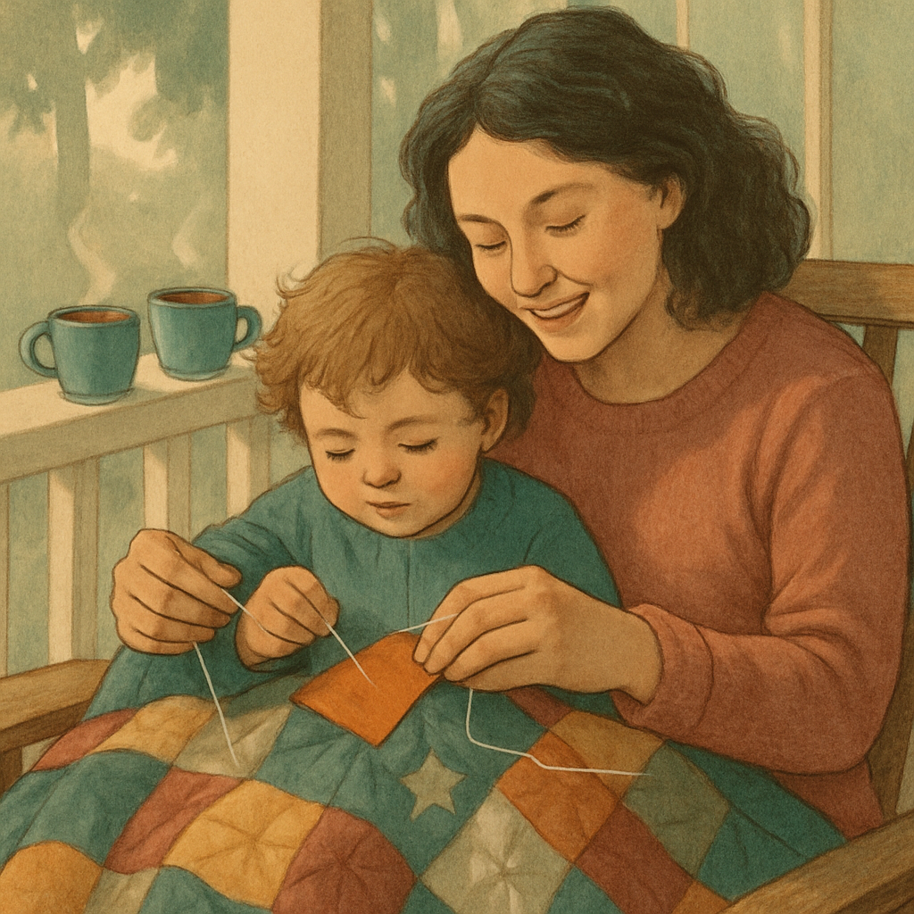 Patchwork Promises: Sewing Memories On The Porch Paint by diamonds kits