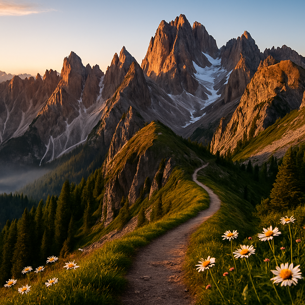 Sunrise Over The Dolomites Ridge diamonded painting kits