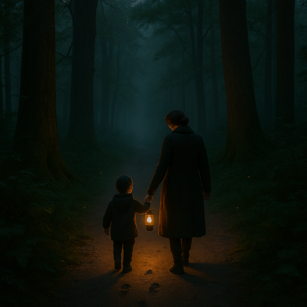 Guiding Lantern On The Woodland Path Paint by diamonds kits