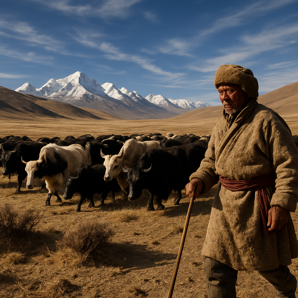 Tibetan Plateau Herding Under Wide Sky Painting by diamonds kit