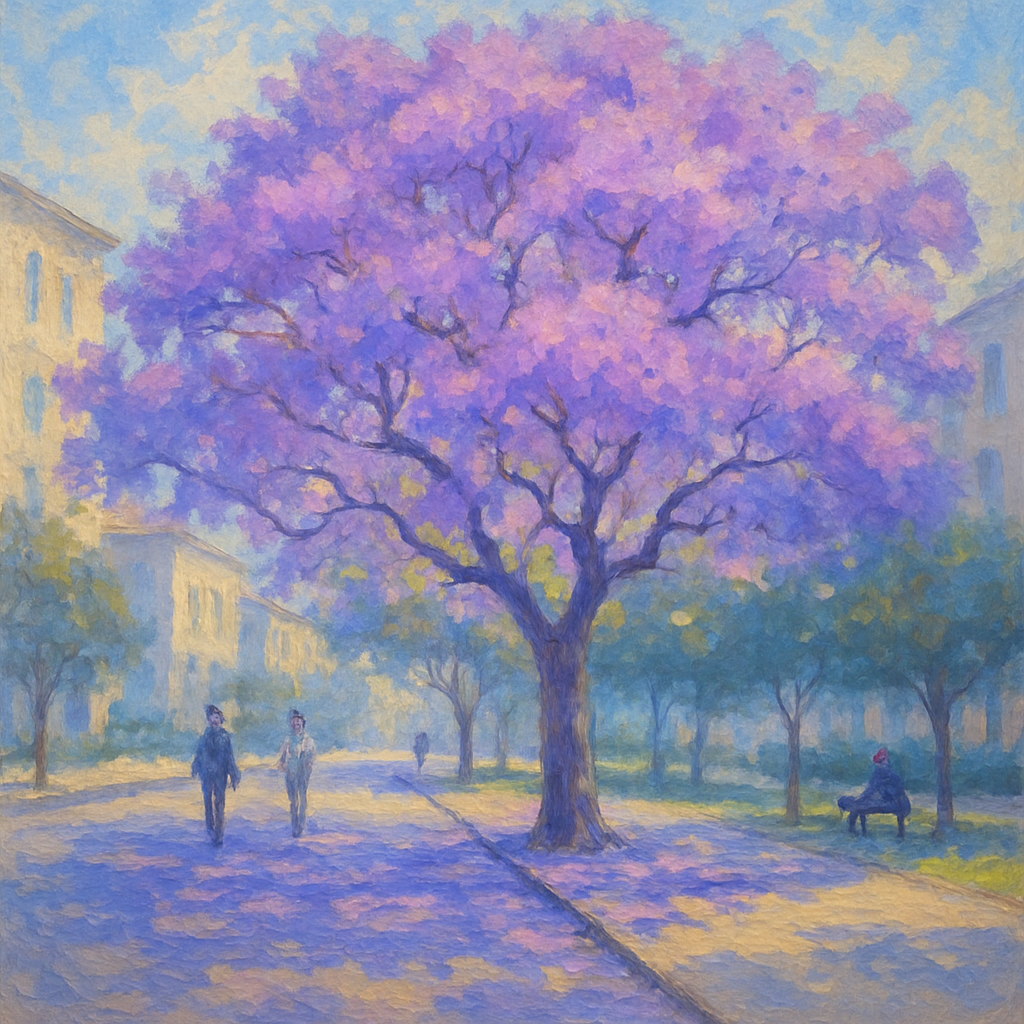 Jacaranda Tree In Full Bloom Pretoria Painting by diamonds kit