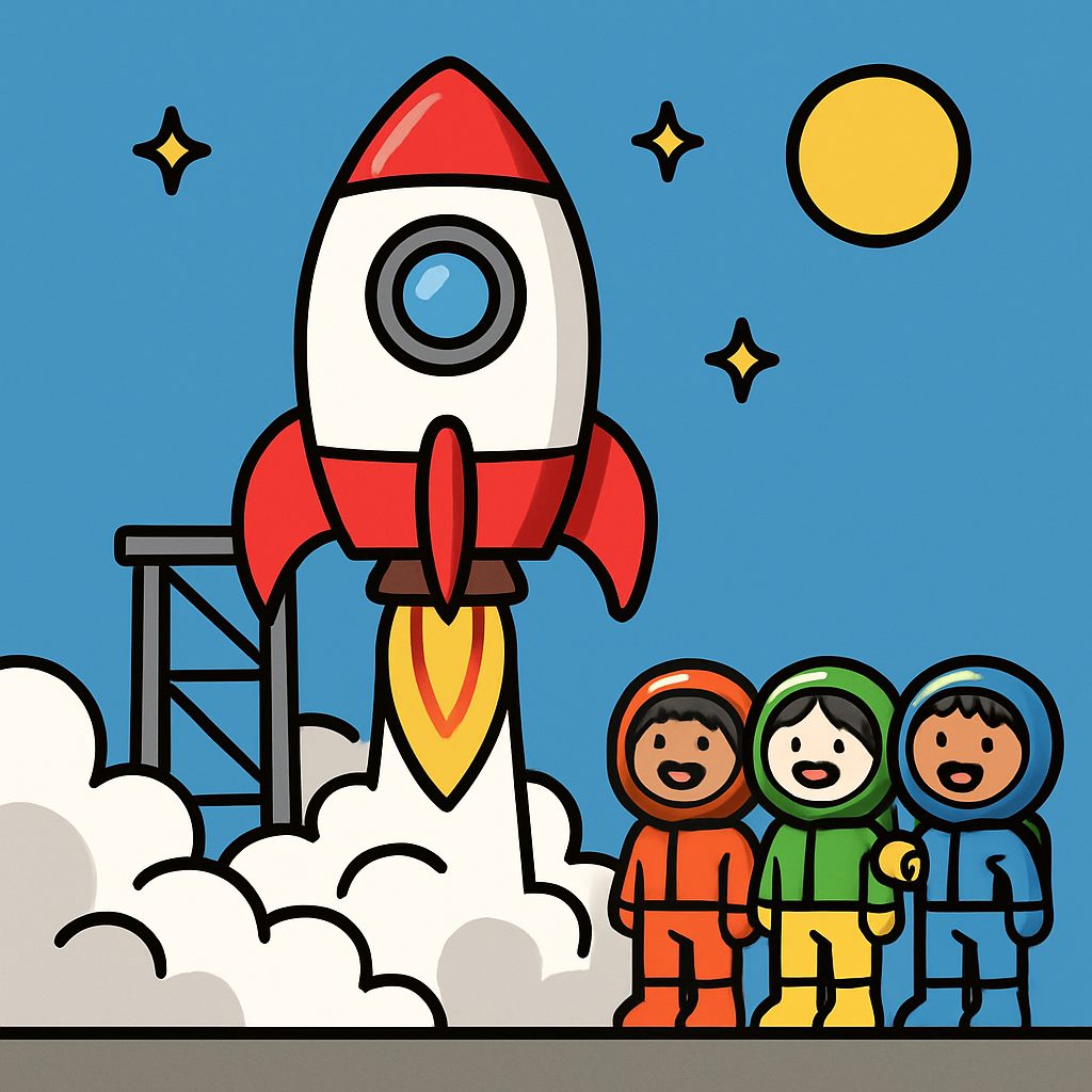 Rocket Launch To The Moon Paint by diamonds kits