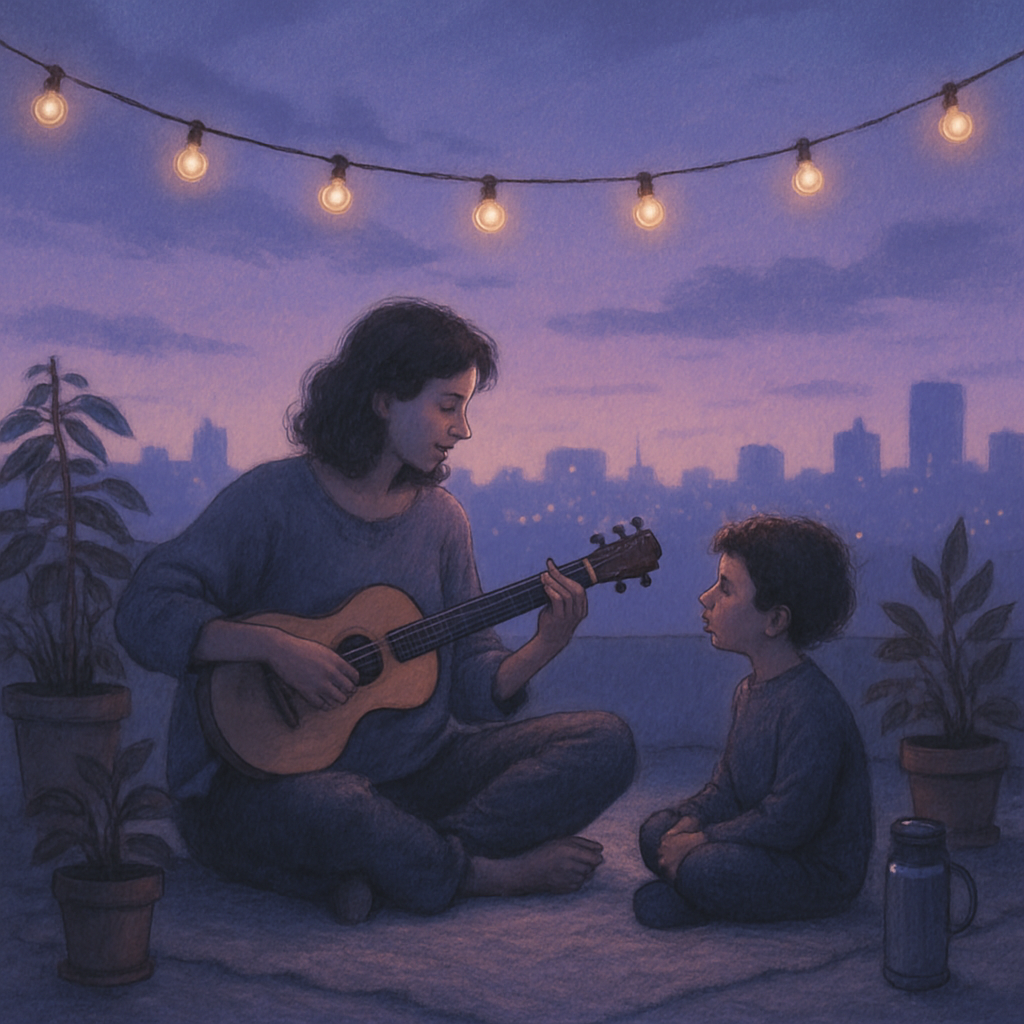 Twilight Melody On The Rooftop paint by color