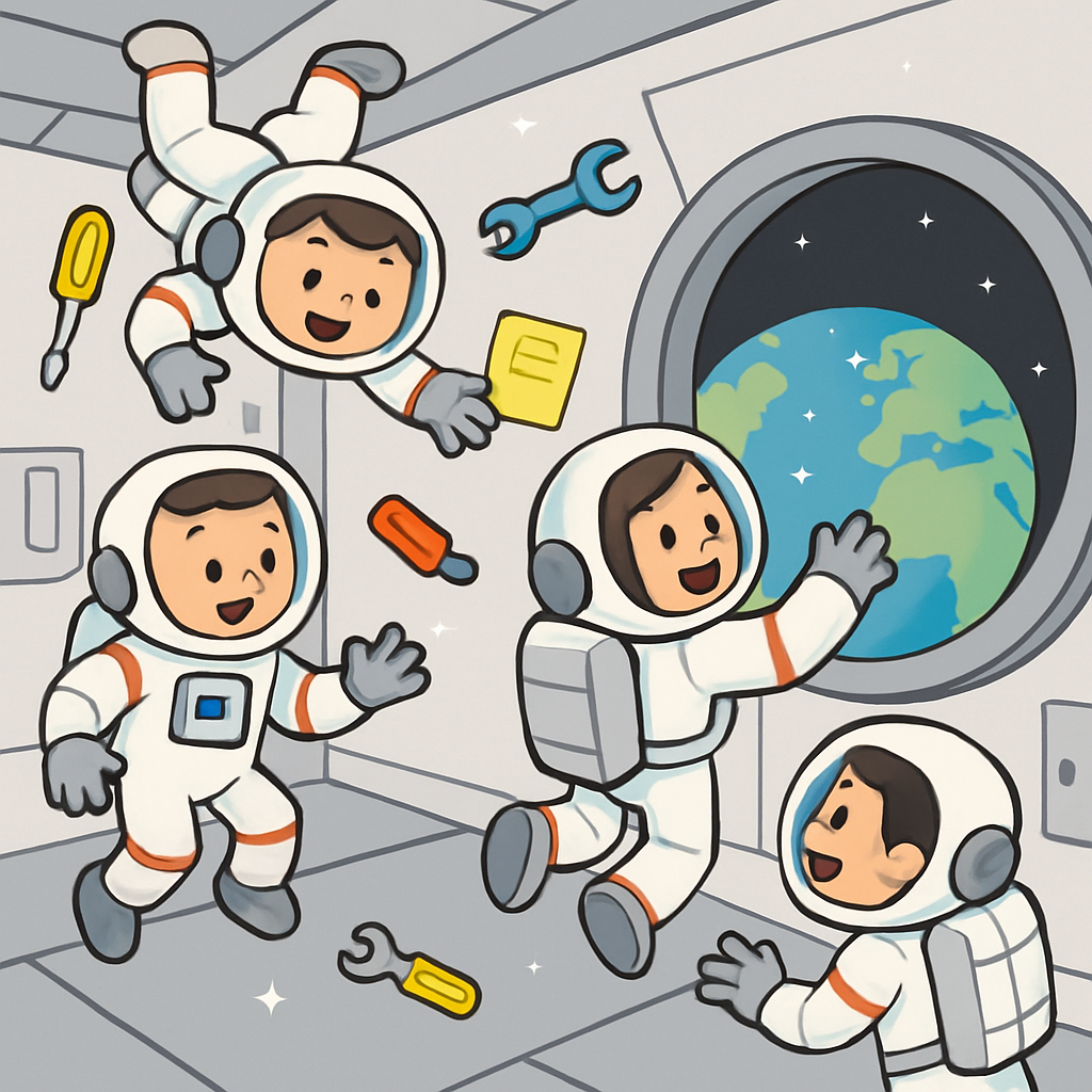 Astronauts On A Space Station DIY paint by diamonds