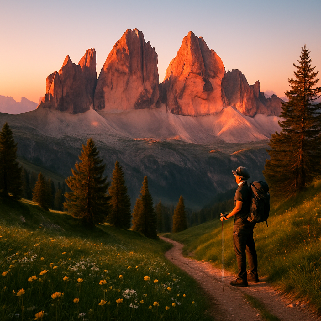 Sunset Over The Dolomite Peaks paint by diamond