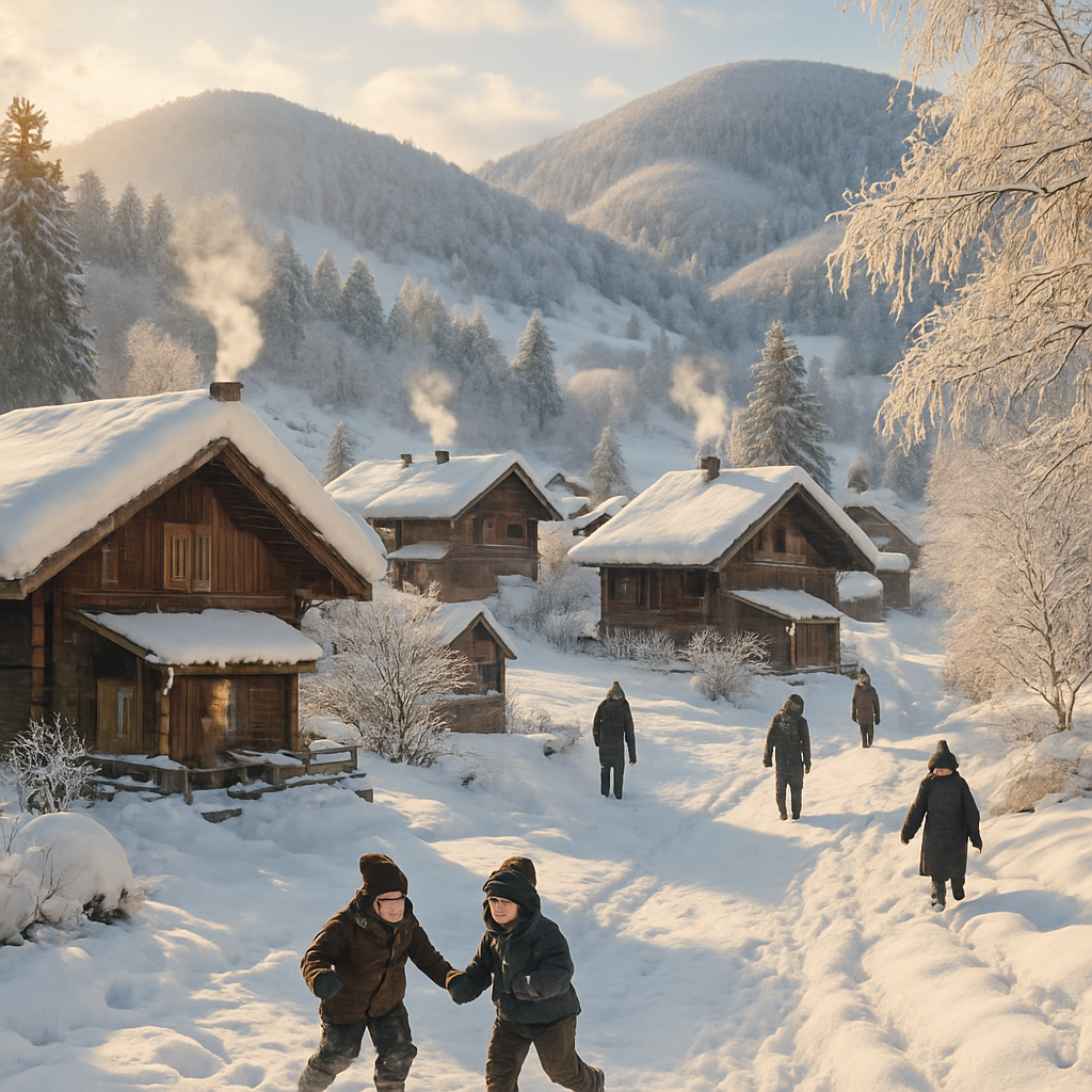 Alpine Village Life In The Swiss Jura Painting by diamonds kit