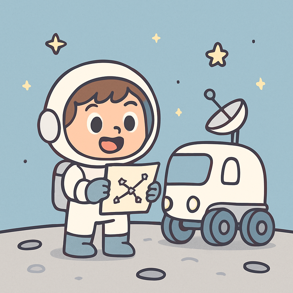 Adventurous Young Astronomer And The Lunar Rover DIY paint by diamonds