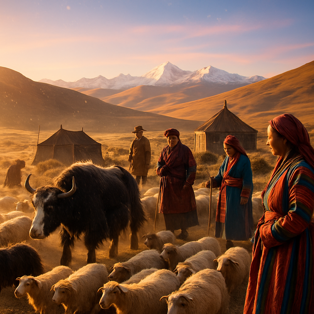 Evening Herding On The Tibetan Plateau paint by color
