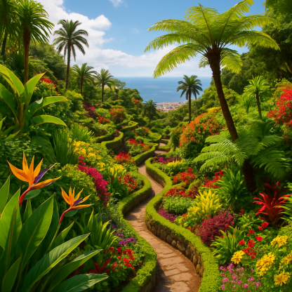 Jardim Botânico Tropical De Funchal Painting by diamonds kit