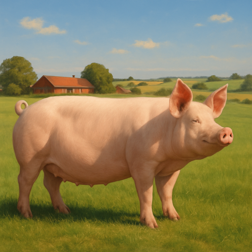 Landrace Pig - Denmark DIY paint by diamonds