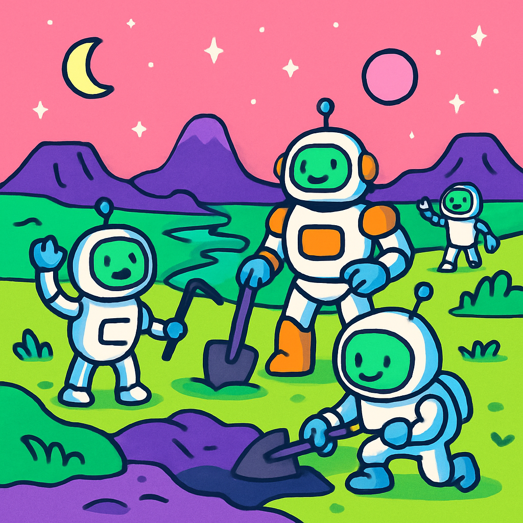 Robots In Space Paint by diamonds art