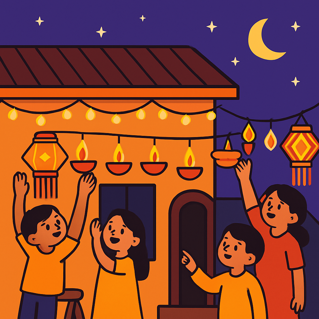 Diwali Lanterns Under The Stars diamond painting