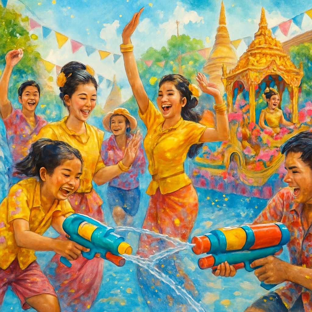 Songkran Festival paint by diamonds