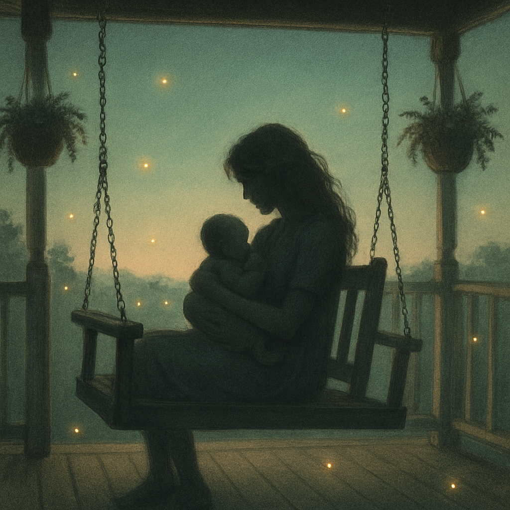 Twilight Lullaby On The Porch Swing painting diamond kit