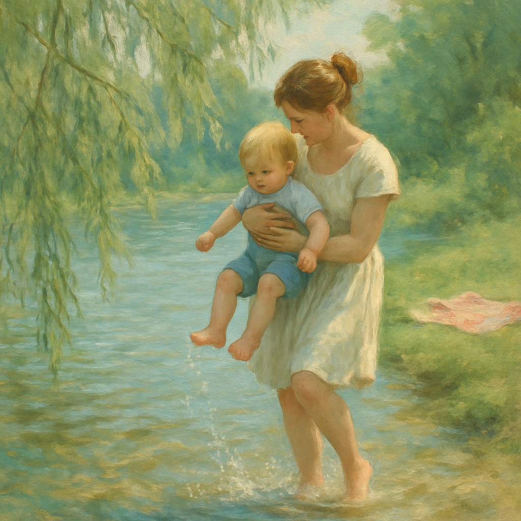 Riverbank Lullaby And Little Feet paint by color