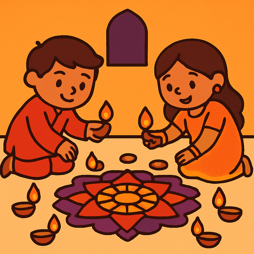 Diwali Rangoli Friends Paint by diamonds art