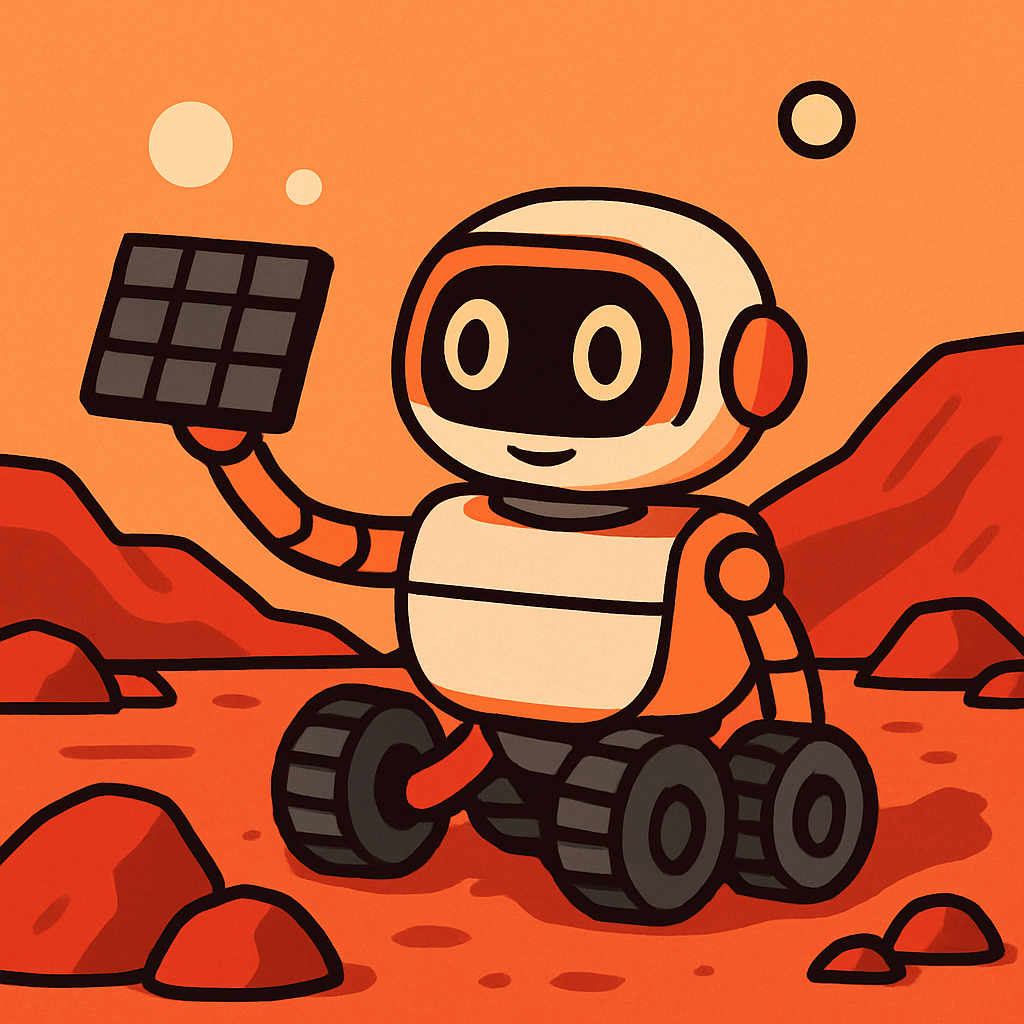 Curious Robot Exploring Mars paint by color