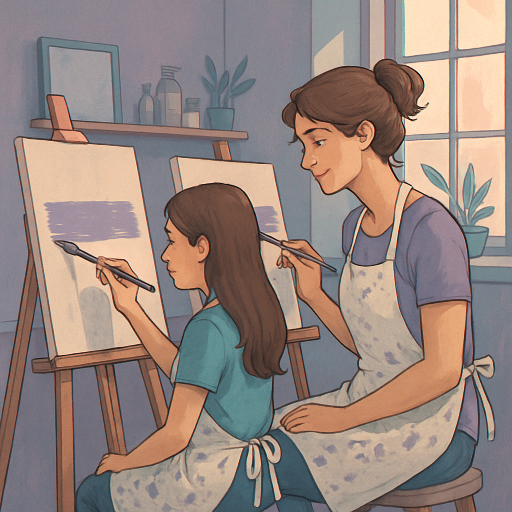 Quiet Studio Portrait With Matching Brushes Paint by diamonds kits
