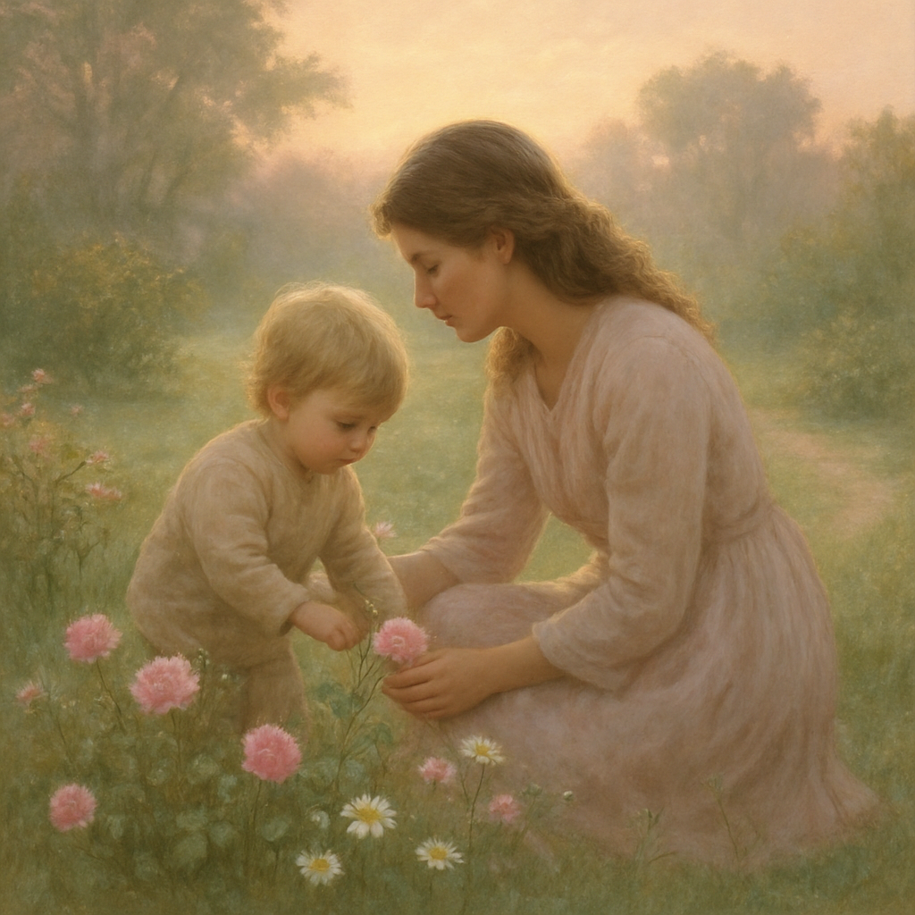 Morning Dew Bonds A Mothers Quiet Garden Paint by diamonds kits