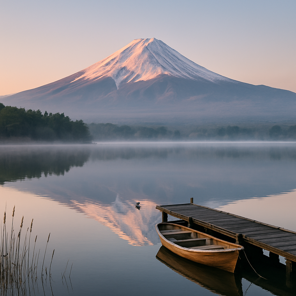Mount Fuji Reflection At Dawn DIY paint by diamonds