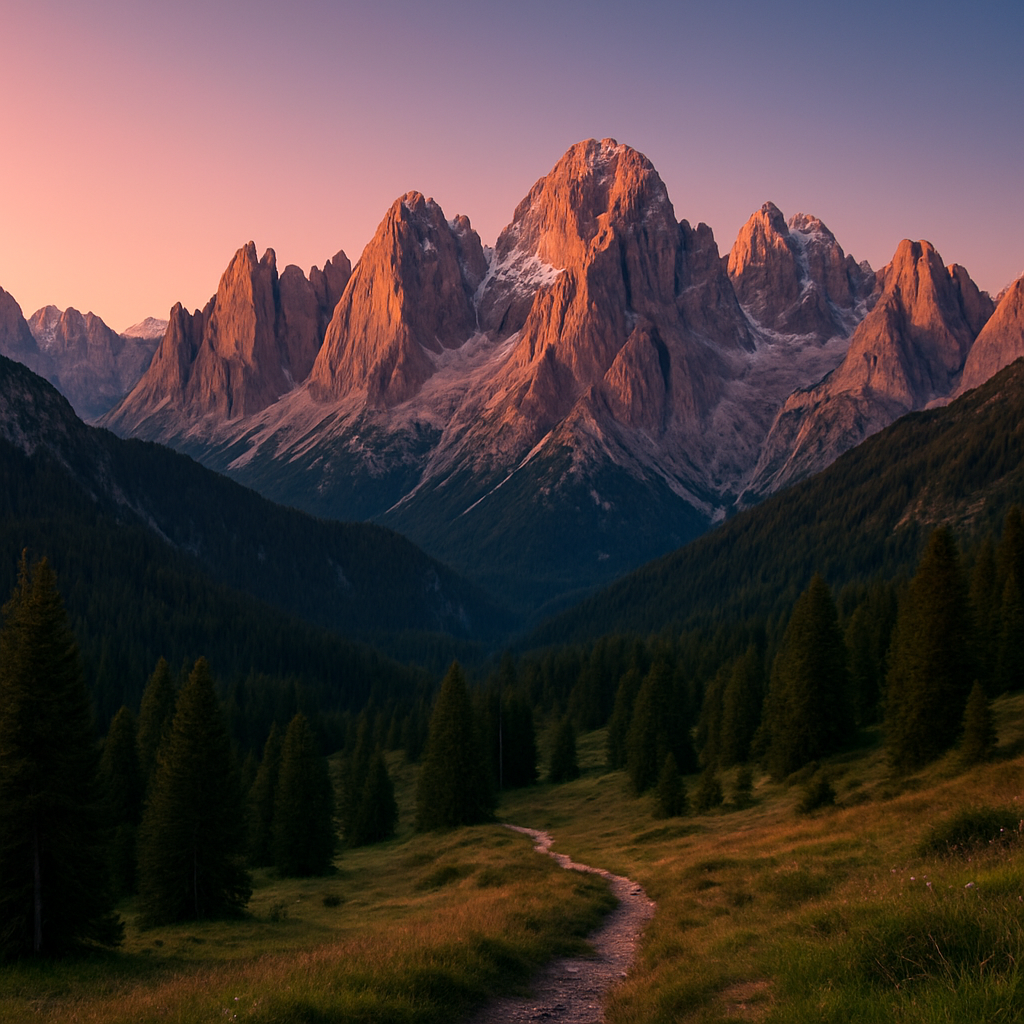 Alpenglow On The Dolomite Peaks DIY paint by diamonds