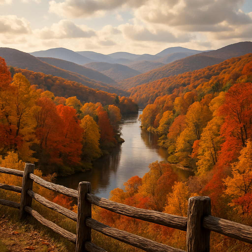 Autumn Light Over Appalachian Blue Ridge Mountains paint by diamond