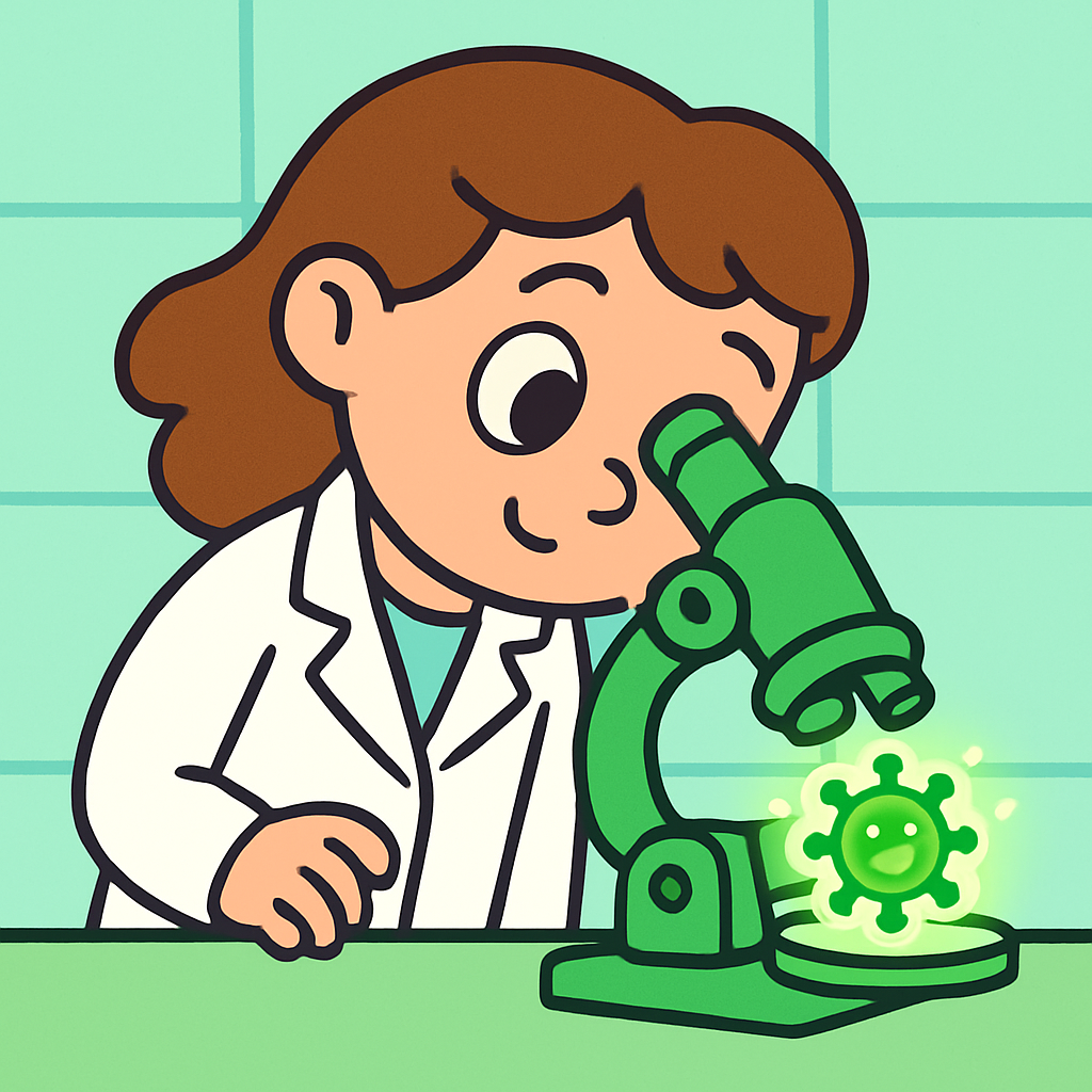 Curious Microbiologist Girl paint by color