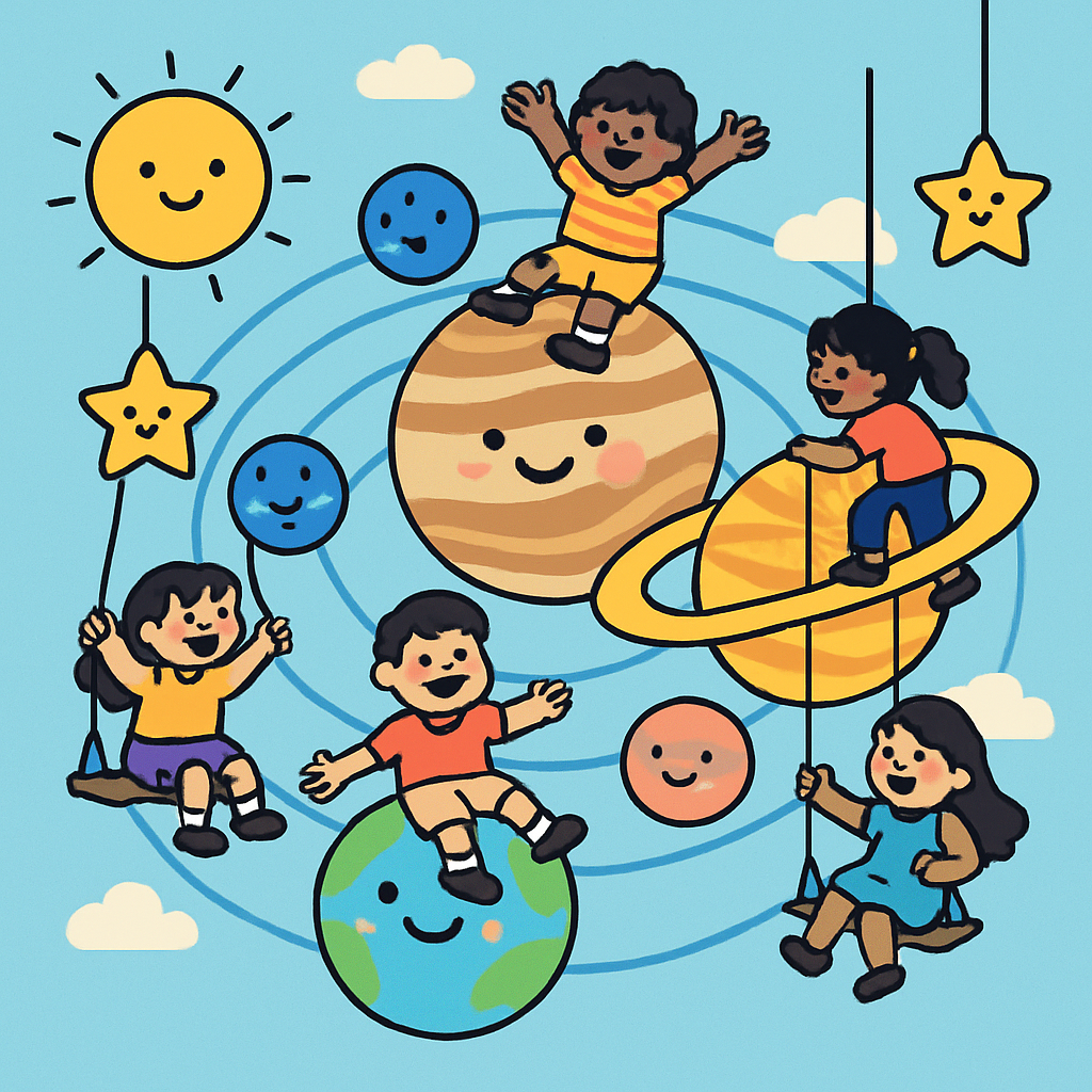 Solar System Playground Painting by diamonds kit