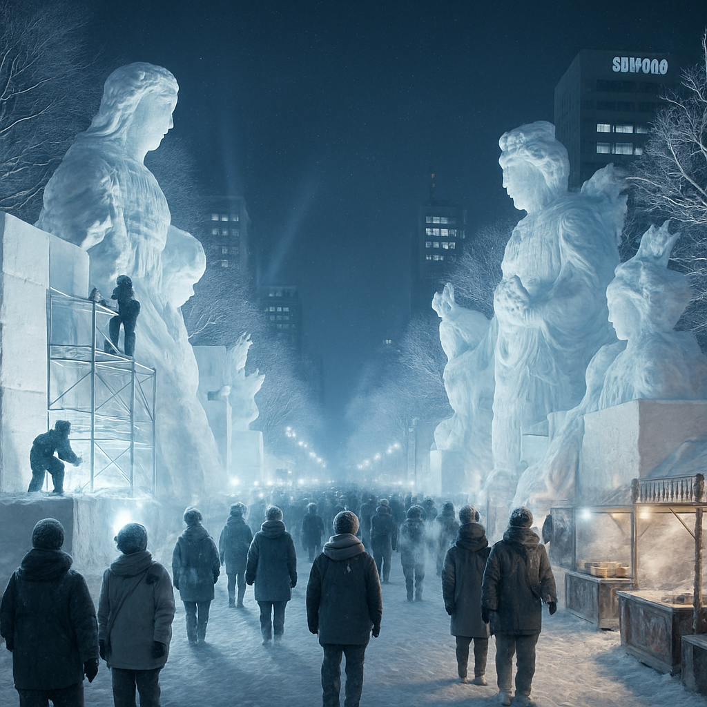 Sapporo Snow Festival Japan Paint by diamonds art