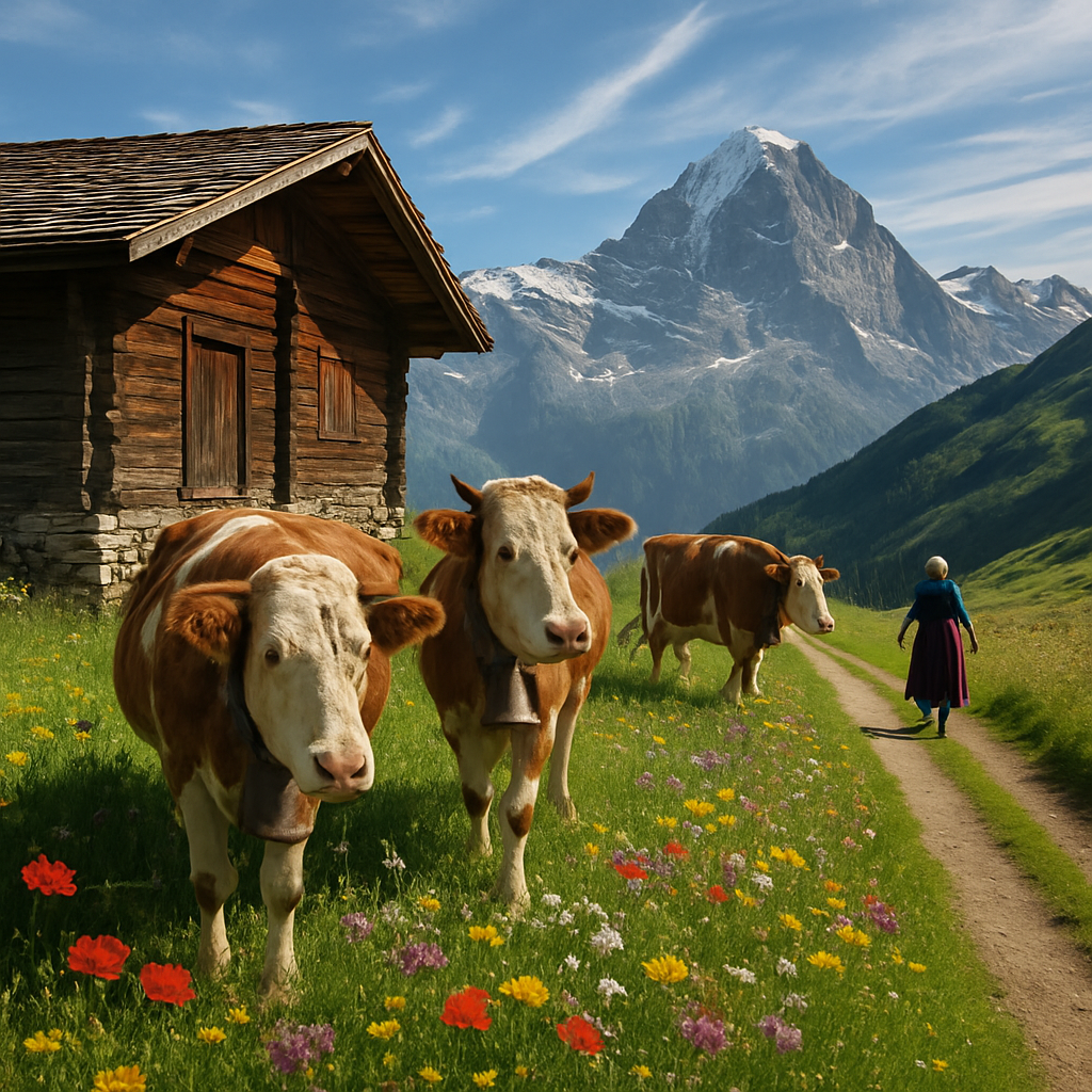 Swiss Alpine Meadow Summer paint by diamonds